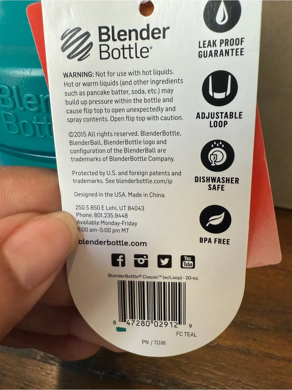 BlenderBottle Classic Shaker Cup - Teal